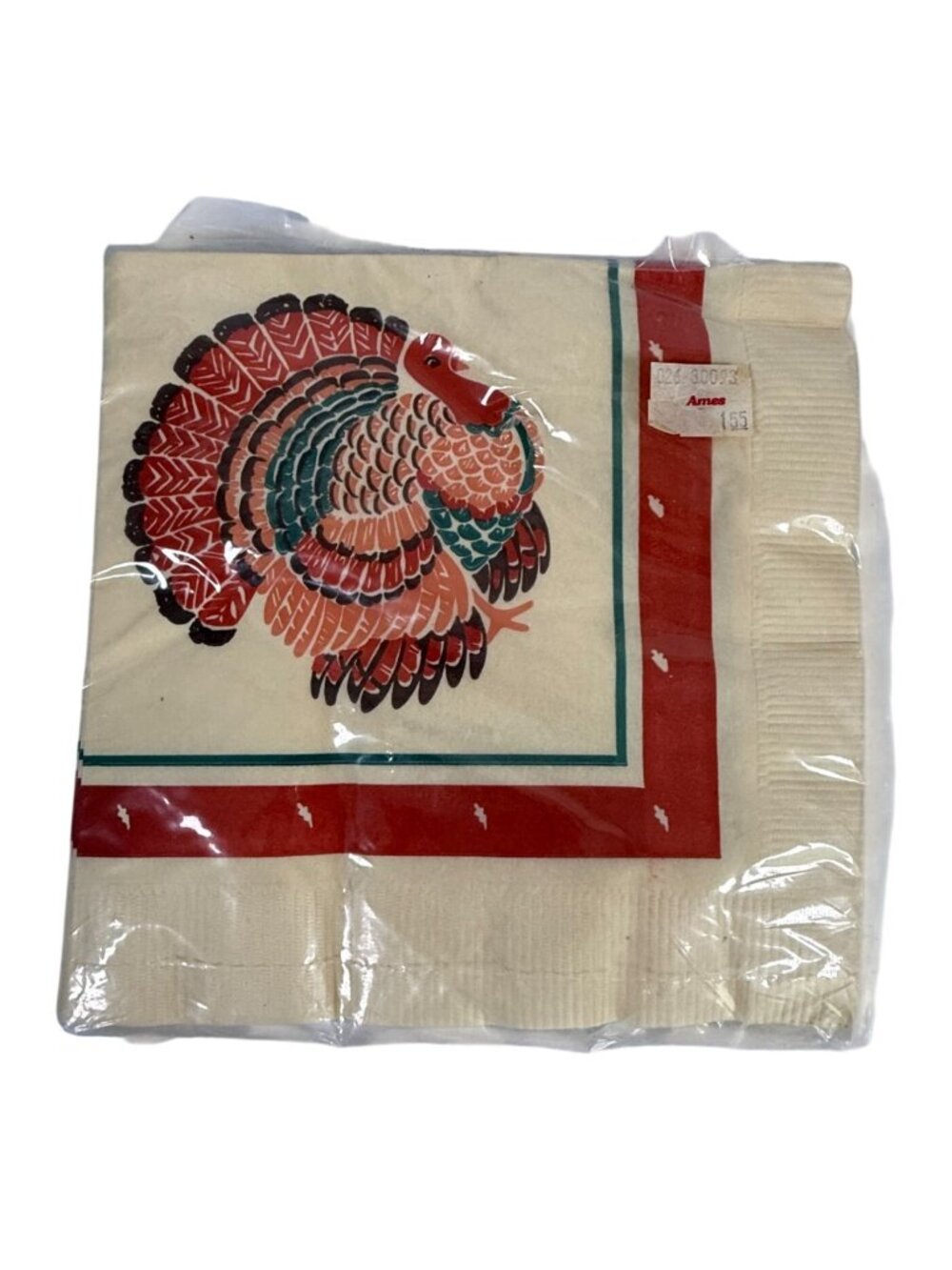 Vintage Forget Me Not Turkey Napkins 16 Pack 3-Ply Holiday Thanksgiving Ames Tag